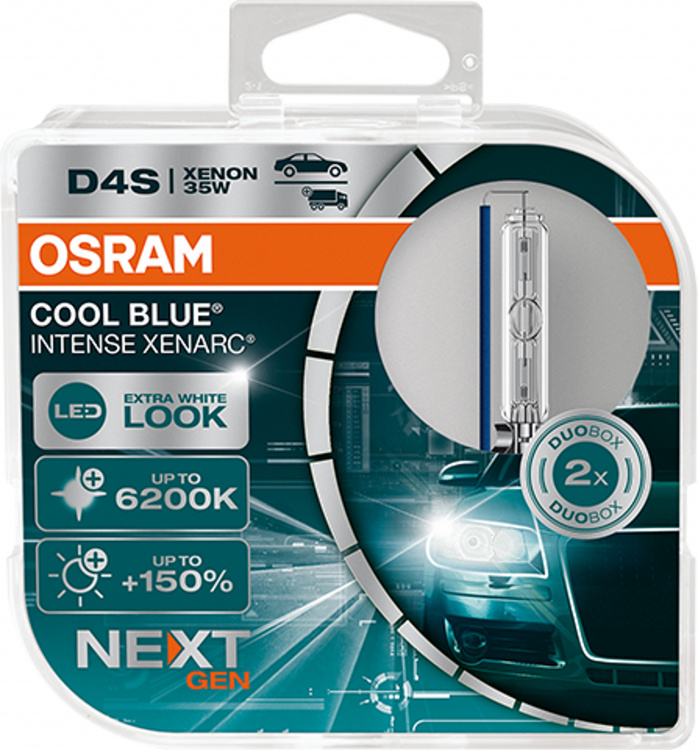 OSRAM D4S 12V+24V 35W XENARC COOL BLUE INTENSE NextGen. 6200K +150% Set - 2 Stück